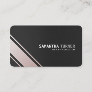 Carte De Visite Elégant Silver Black Texté Professionnel Personnal