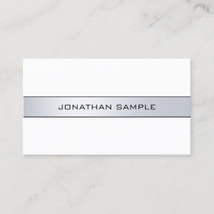 Carte De Visite Elégant Silver Look Simple Design tendance Plain