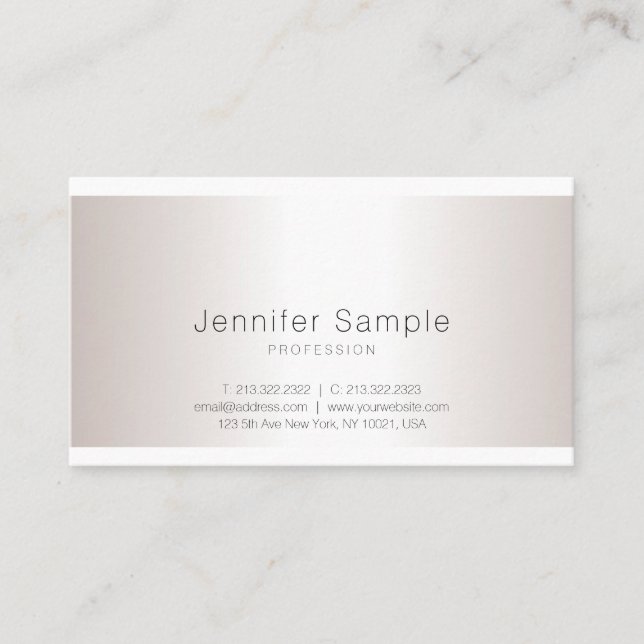 Carte De Visite Élégant Silver Moderne Simple Belle Salon de Beaut (Devant)
