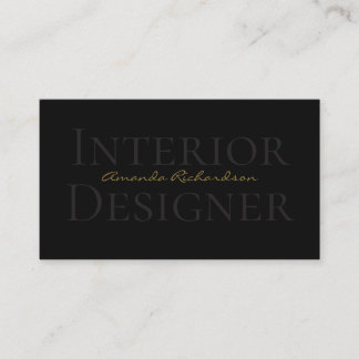Carte De Visite Elegant Simple Black Gold Accent Business Card