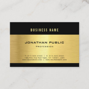 Carte De Visite Élégant simple brillant de luxe d'or noir