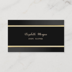 Carte De Visite Élégant Simple Chic,Noir,Rayes
