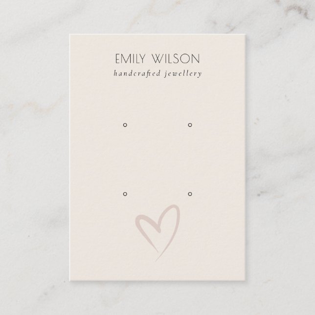 Carte De Visite Élégant simple Coeur Bleu 2 Étui Écran d'oreille (Devant)
