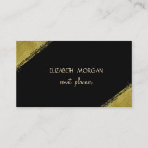 Carte De Visite Elégant Simple Faux Gold, Noir