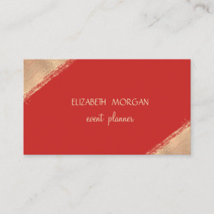 Carte De Visite Elégant Simple Faux Gold, Rouge