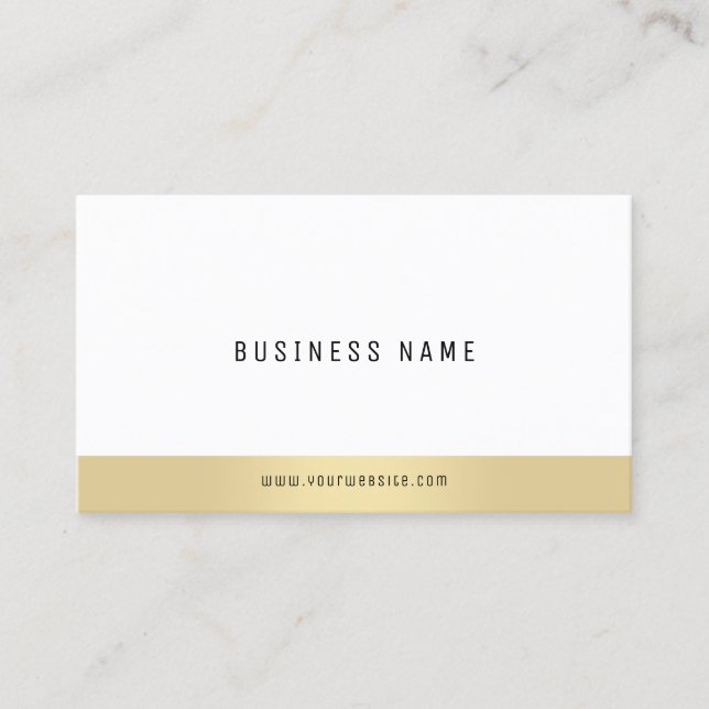 Carte De Visite Élégant Simple Gold White Company Professionnel (Devant)