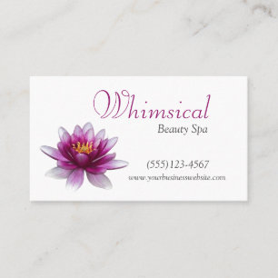 Carte De Visite Élégant simple Lotus Flower Spa de beauté