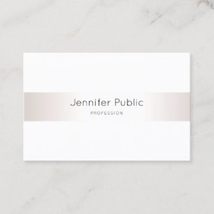 Carte De Visite Élégant Simple Plain Faux Silver Professional