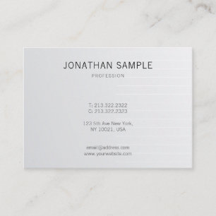 Carte De Visite Élégant sobre clair brillant argent tendance luxe
