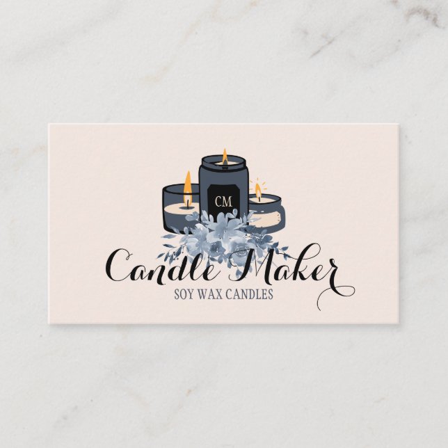 Carte De Visite Elegant Soft Candle Soy Wax Homemade navy (Devant)