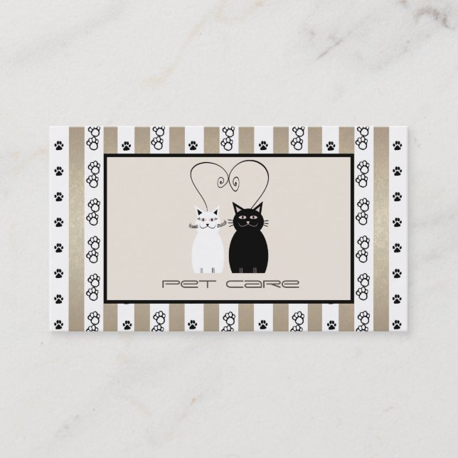 Carte De Visite Elégant soin animal de compagnie chats amusants pa (Devant)