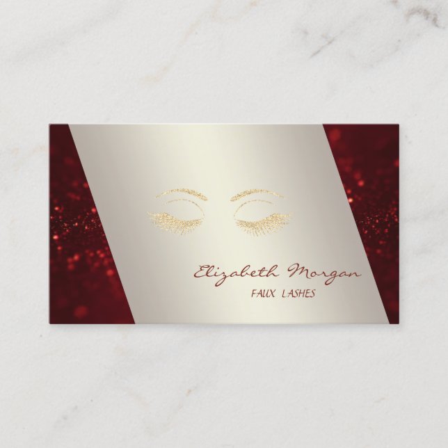 Carte De Visite Élégant Sophisticé Moderne, Bokeh, Lashes (Devant)