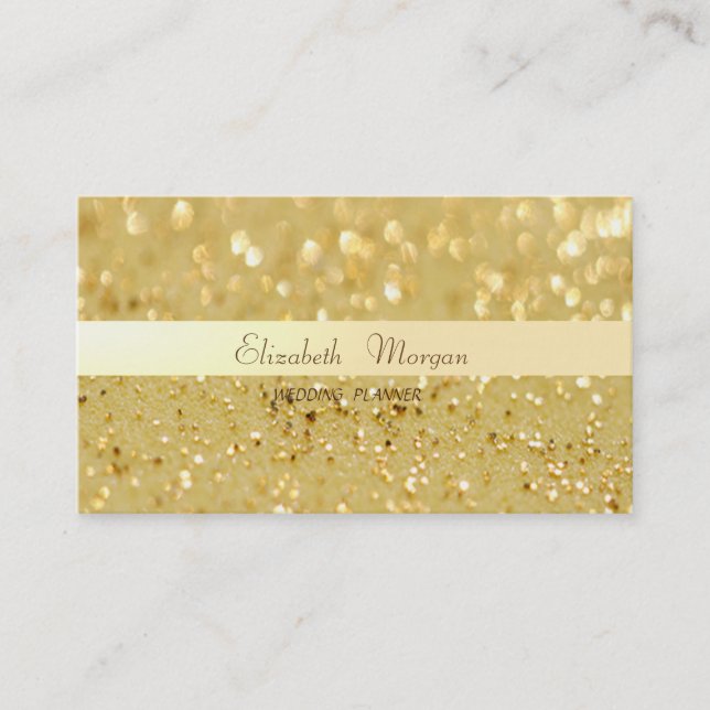 Carte De Visite Élégant Sophisticé Moderne Glittery Bokeh (Devant)