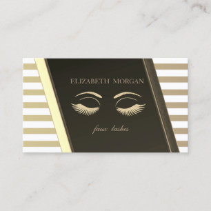 Carte De Visite Élégant Sophistiqué Élégant, Rayé , Cils Faux