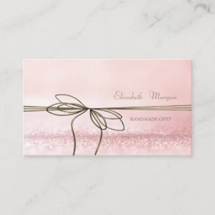 Carte De Visite Élégant Sophistiqué Moderne Glitterie Rose, Bow