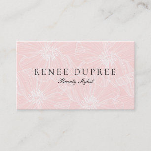 Carte De Visite Élégant Spa de beauté florale rose clair