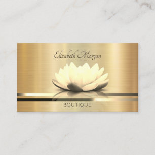 Carte De Visite Élégant Stripes Gold Lotus