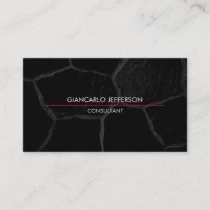 Carte De Visite Élégant style minimaliste Pierre Noire Professionn