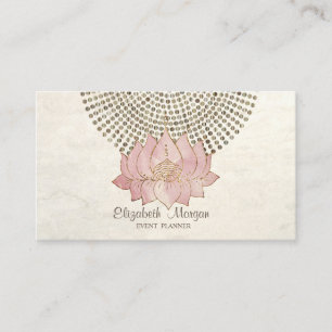 Carte De Visite Élégant Style Professionnel,Points Dorés Lotus