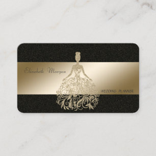 Carte De Visite Elégant stylish, Noir, Robe Parties scintillant or