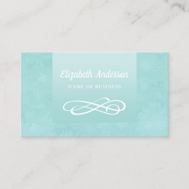 Carte De Visite Elégant Swirl Pastel Blue Visite Contact (Devant)