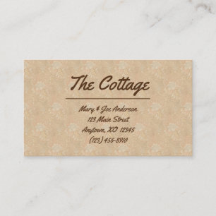 Carte De Visite Élégant Tan & Beige Guest House Location de vaca