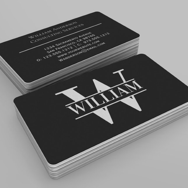 Carte De Visite Elégant tendance moderne simple Monogramme personn (Créateur téléchargé)