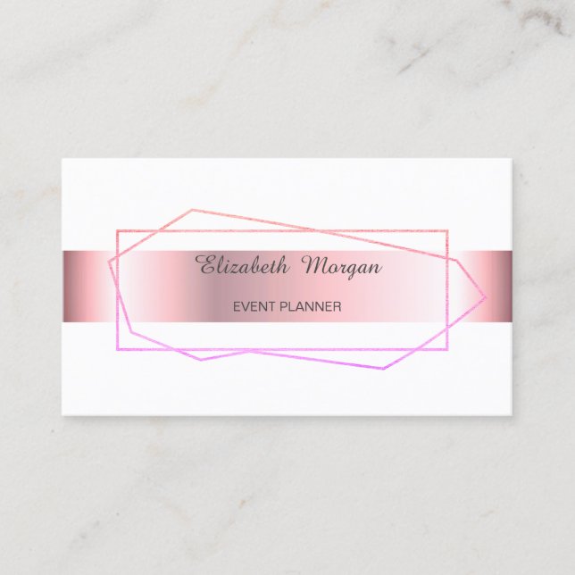 Carte De Visite Elégant Trendy Stripe Géométrique, Cadre (Devant)