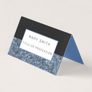 Carte De Visite Élégant verre à rideau Noir Argent Bleu