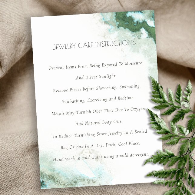 Carte De Visite Elégant Vert Bleu Agate Aquarelle Bijoux (Créateur téléchargé)