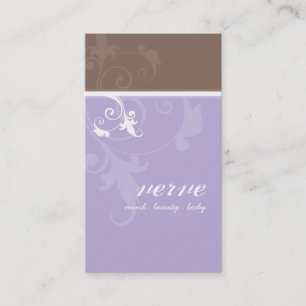 CARTE DE VISITE élégant verve feuillage lilas moch