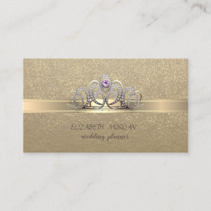 Carte De Visite Élégant Vintage, Kraft, Confettis Dorés