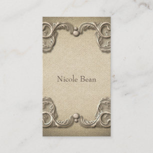 Carte De Visite Élégant Vintage Rustique Burlap dentelle Western é
