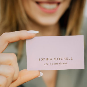 Carte De Visite Élégant Vintage   Simple rose pâle minimal