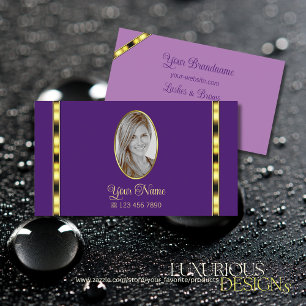 Carte De Visite Élégant violet et Lilac avec professionnel photo