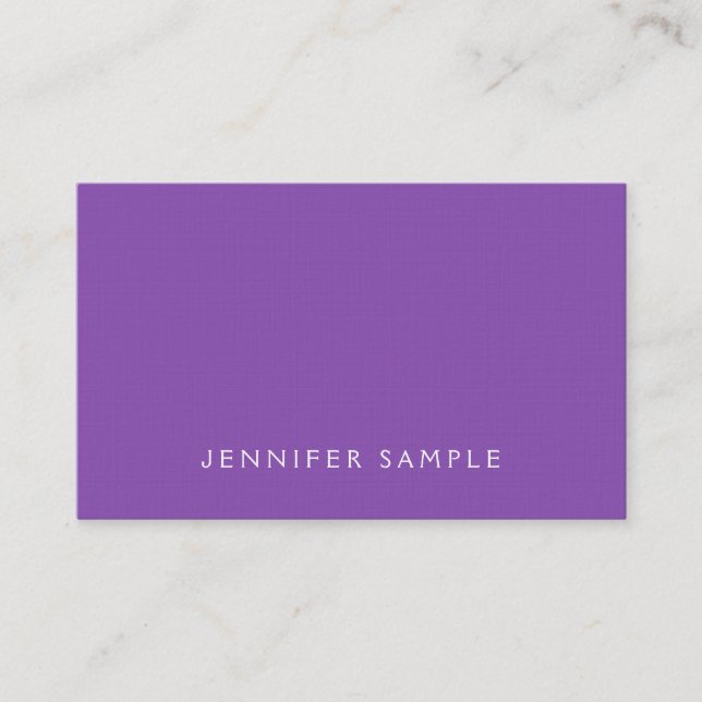 Carte De Visite Élégant violet moderne lin de luxe moderne luxe (Devant)