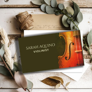 Carte De Visite Élégant violon violoniste musicien musicien enseig