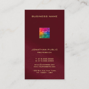 Carte De Visite Élégant Votre Texte Personnalisé Ici Rouge Bourgog