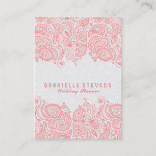 Carte De Visite Élégant Wedding planner de dentelle rose et blanc