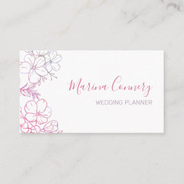 Carte De Visite Élégant Wedding planner de dessin Floral Line