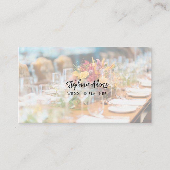 Carte De Visite Élégant Wedding planner photo moderne (Devant)