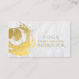 Carte De Visite Élégant YOGA Gold Foil Brosse Symbole ZEN Bus