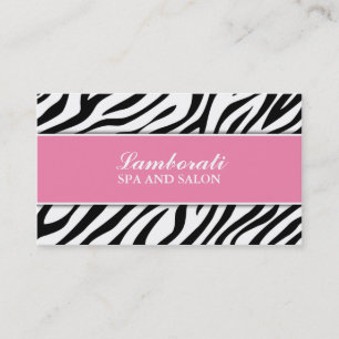 Carte De Visite Elégant Zebra Imprimer styliste maquillage de mode