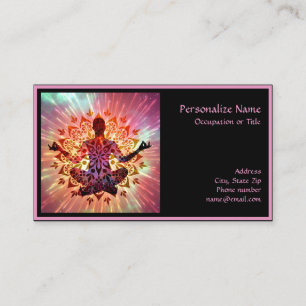 Carte De Visite Elégant Zen Yoga Lotus Méditation Chakra Mandala