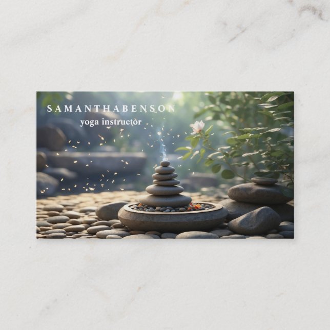 Carte De Visite Elégant Zen Yoga Soigner la santé (Devant)