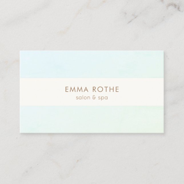 Carte De Visite Elégante Aqua Green Ombre Beauté moderne (Devant)