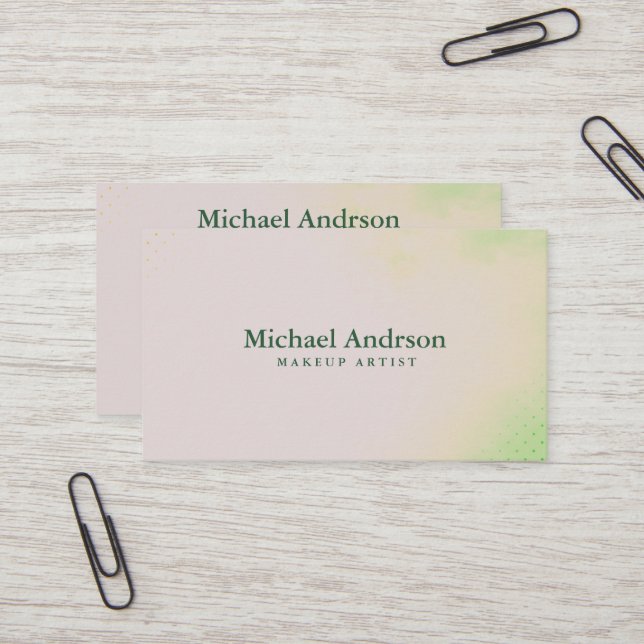 Carte De Visite Elégante aquarelle (Devant/Arrière en situation)