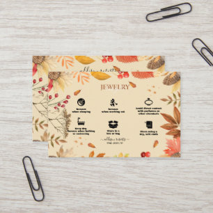 Carte De Visite Elégante Aquarelle Chic Fleurs d'automne