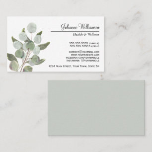 Carte De Visite Elégante aquarelle Eucalyptus Feuille Feminine