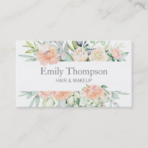 Carte De Visite Elégante aquarelle florale Beauty Maquillage Styli